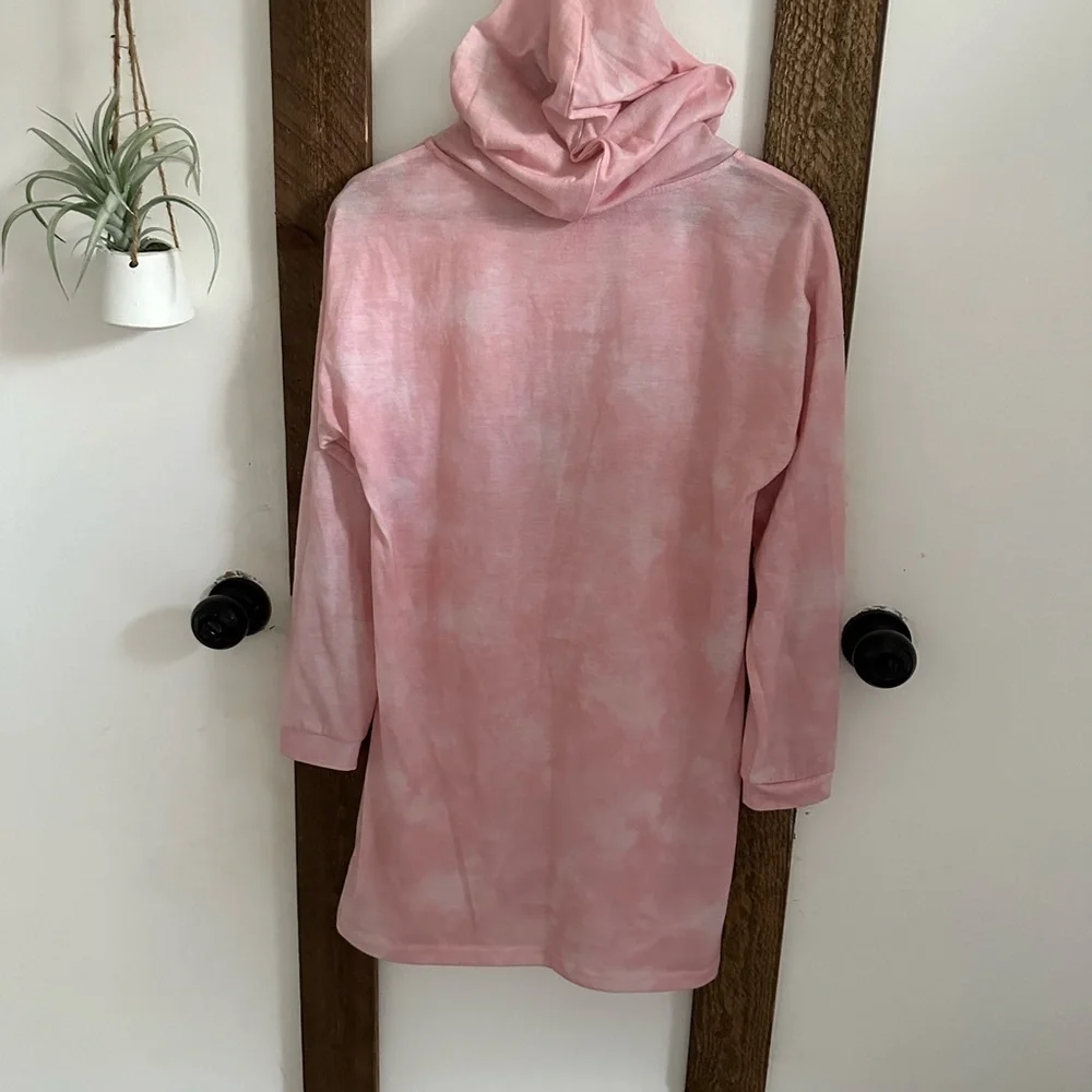 Justice Girls Hoodie Nightgown Pink With Dog Sleep Pajamas Size XL